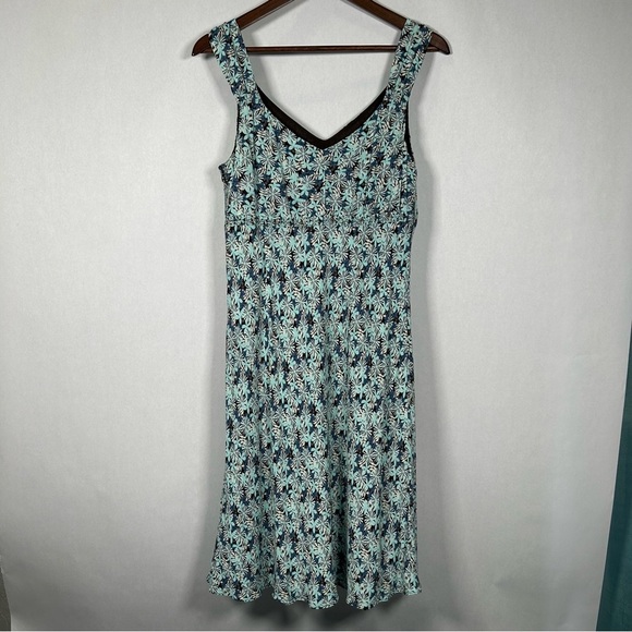 Ann Taylor Loft Blue Flowered Dress - Picture 1 of 10